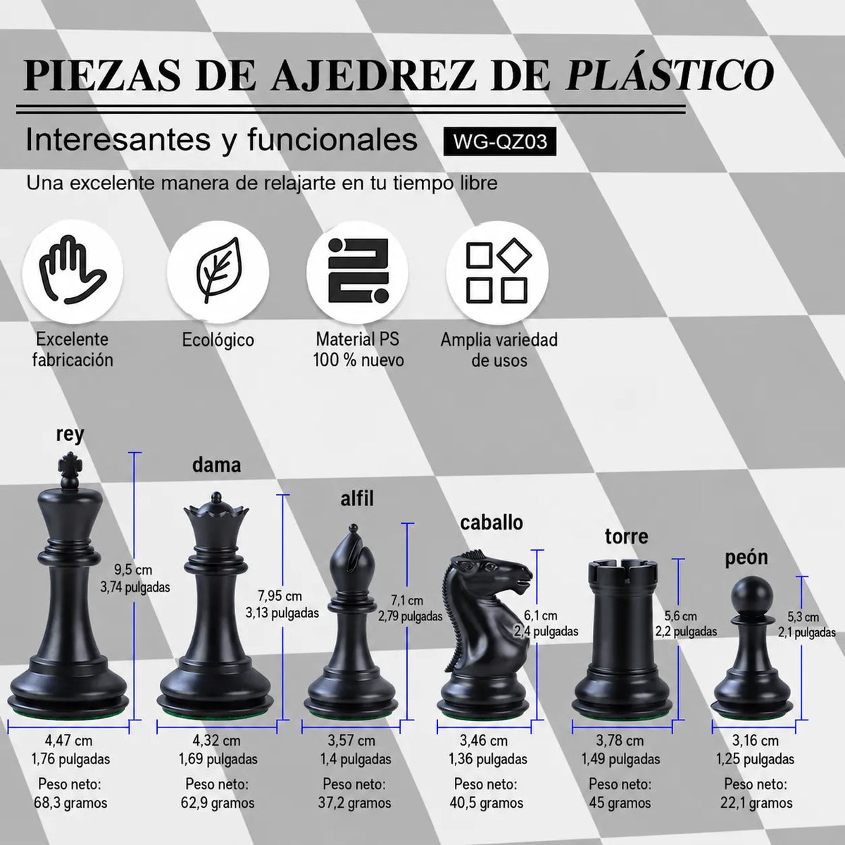 Ajedrez Premium Staunton 6 Calderon Family